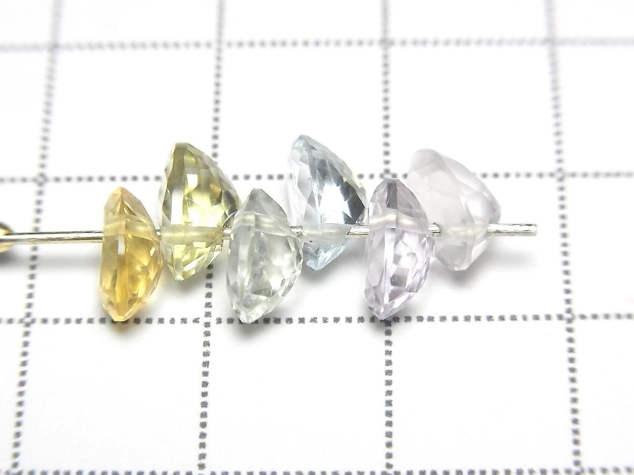 High Quality Mixed Stone AAA Oval Faceted 8x6mm [Top Hole] 6pcs