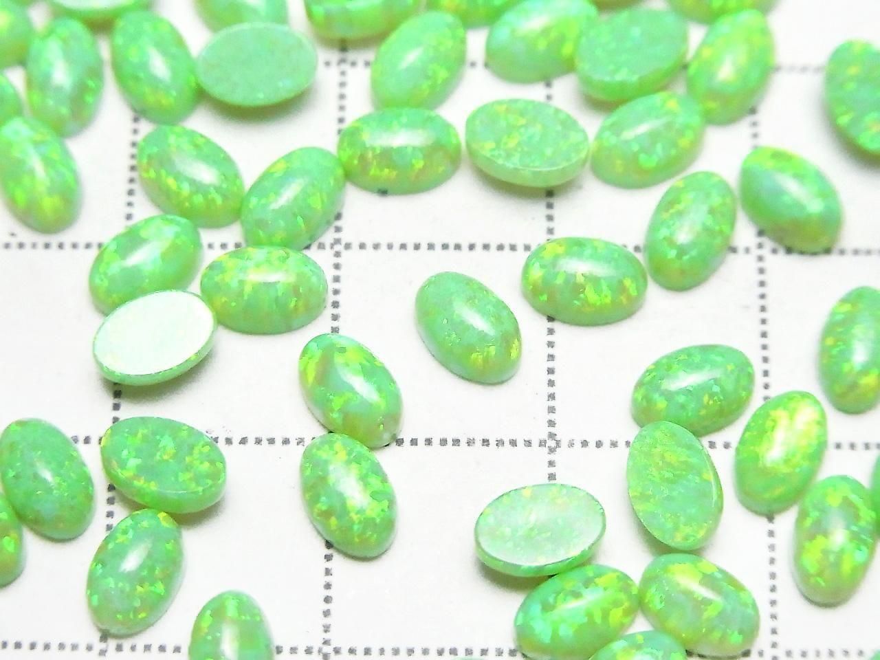 Kyoto Opal Oval Cabochon 6x4mm [Green] 3pcs