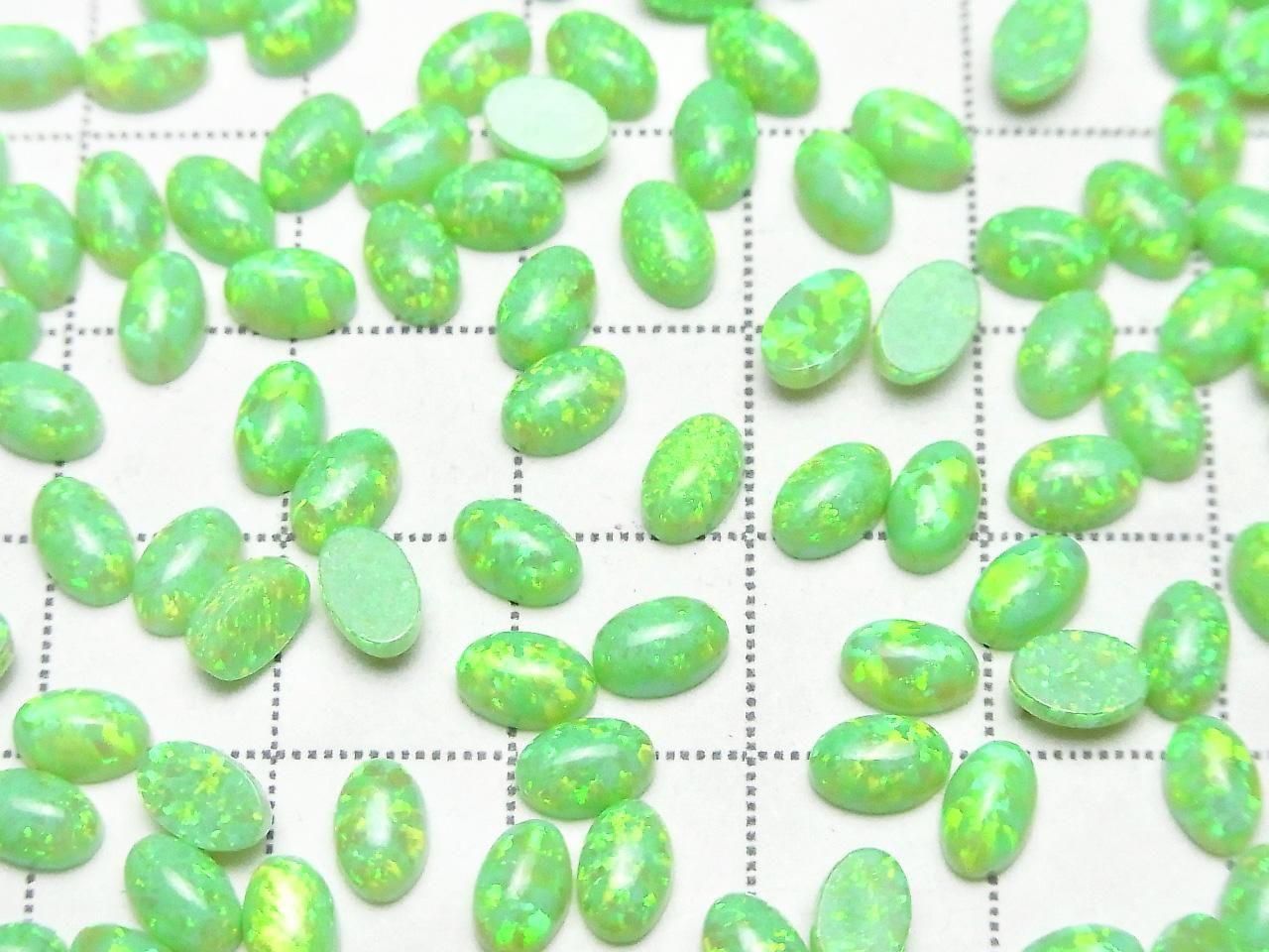 Kyoto Opal Oval Cabochon 6x4mm [Green] 3pcs