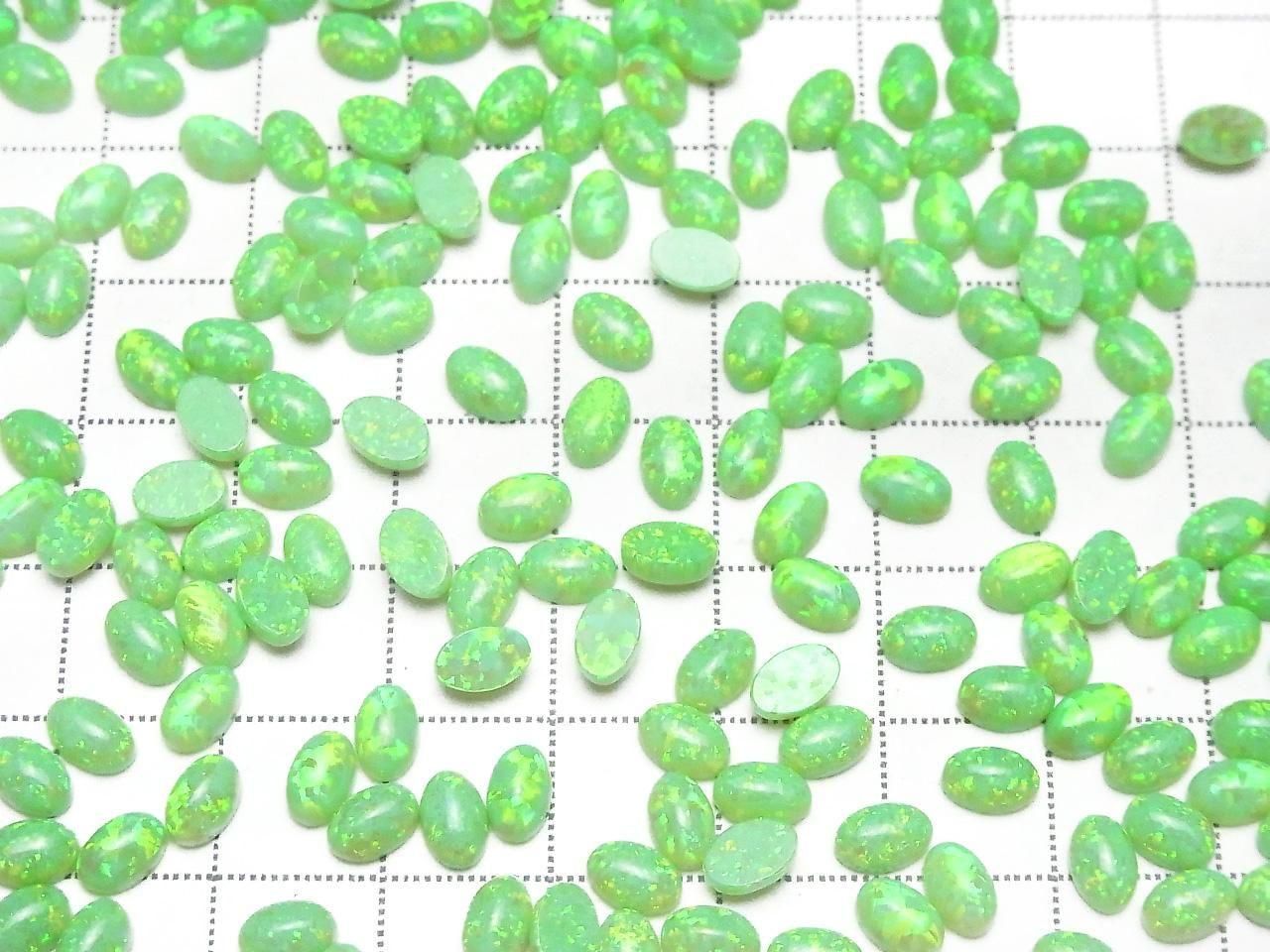 Kyoto Opal Oval Cabochon 6x4mm [Green] 3pcs