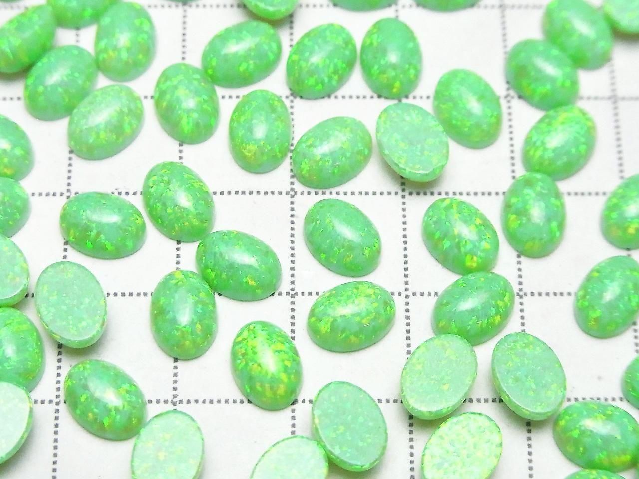 Kyoto Opal Oval Cabochon 8x6mm [Green] 2pcs