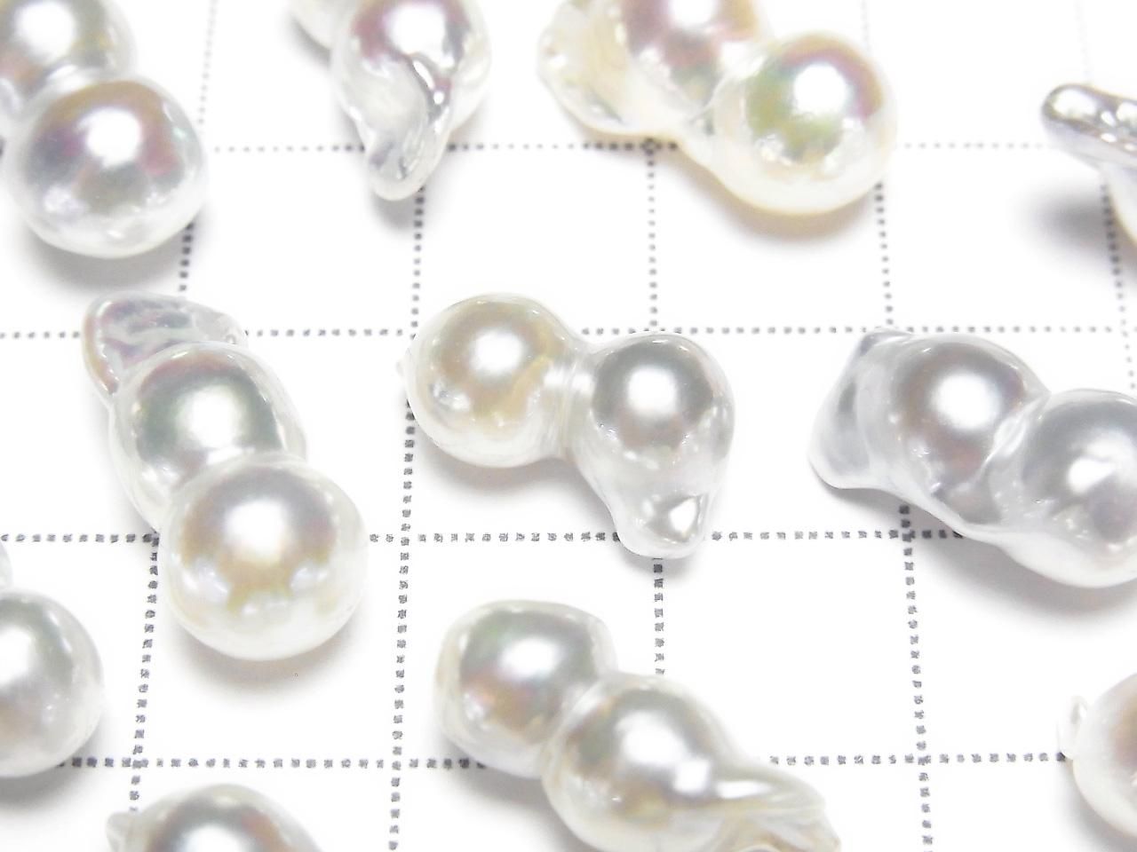 Akoya Pearls AAA- Natural Twin Pearl 7-8.3mm White Silver Untreated 1pc