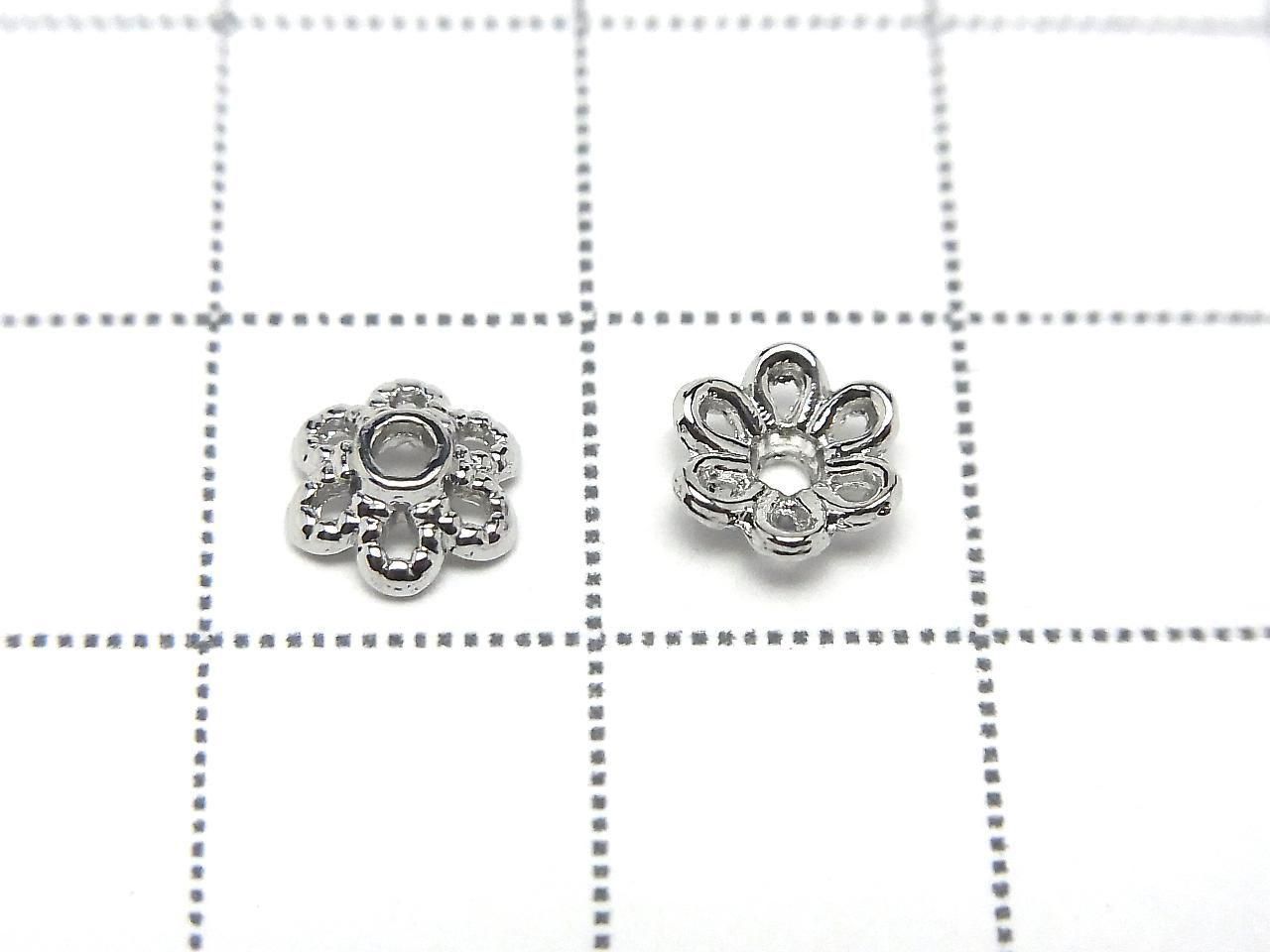 Metal parts Bead Caps 6x6x2.5mm Silver Color 10pcs