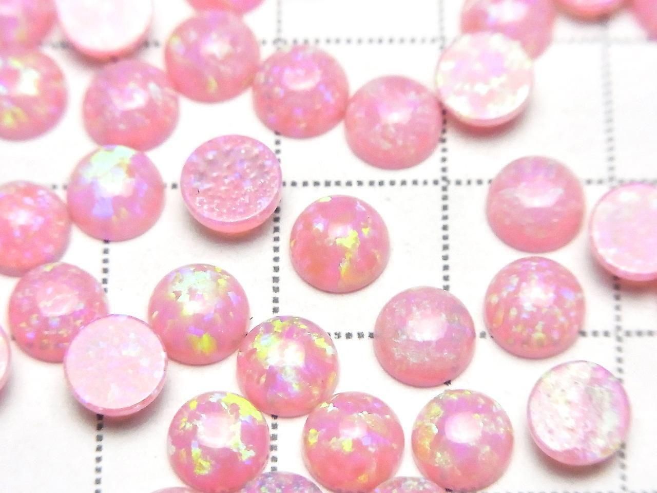 Kyoto Opal Round Cabochon 6x6mm [Pink] 3pcs