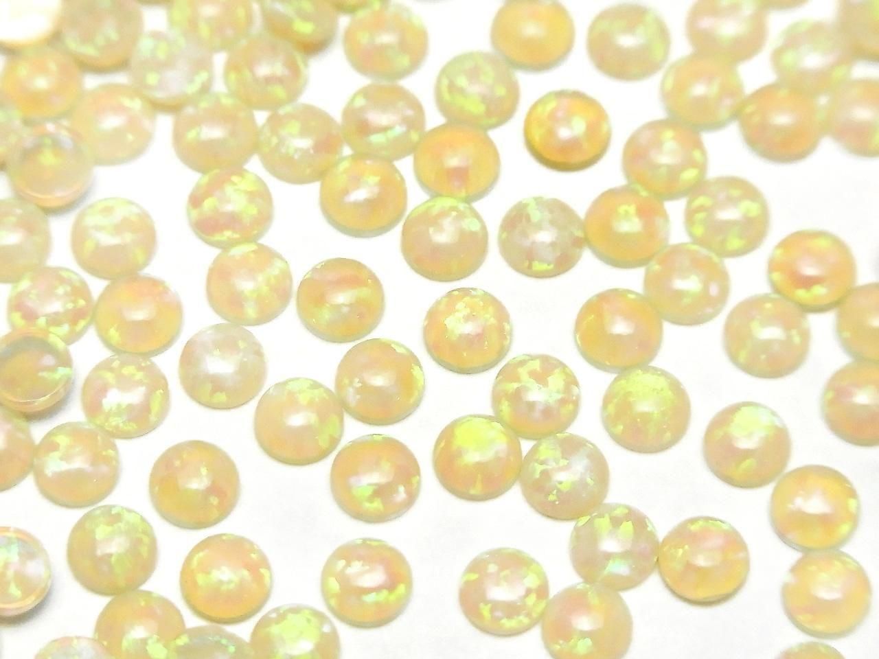 Kyoto Opal Round Cabochon 4x4mm [Light Yellow] 5pcs