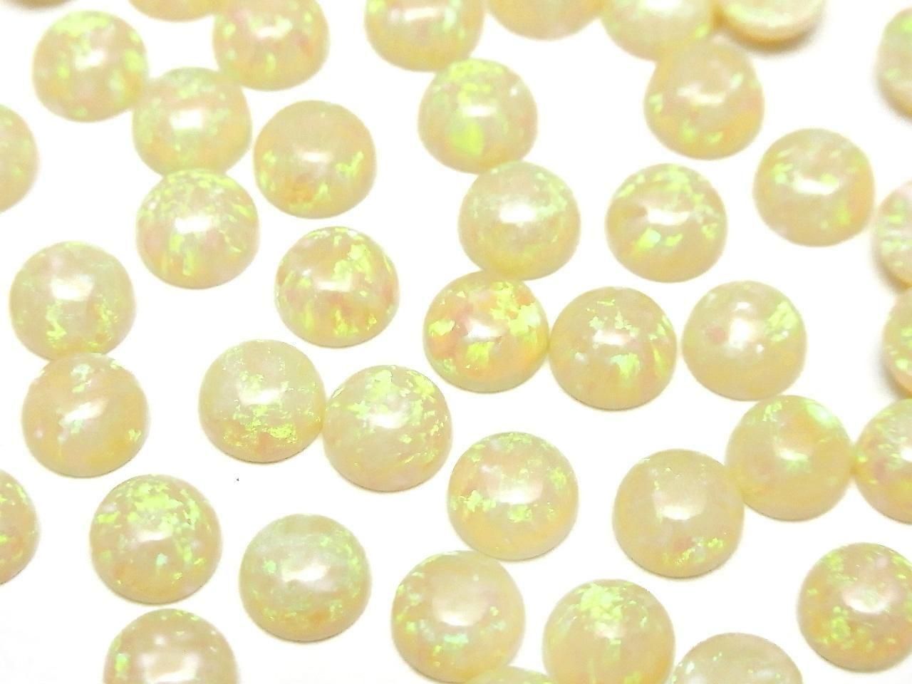 Kyoto Opal Round Cabochon 6x6mm [Light Yellow] 3pcs
