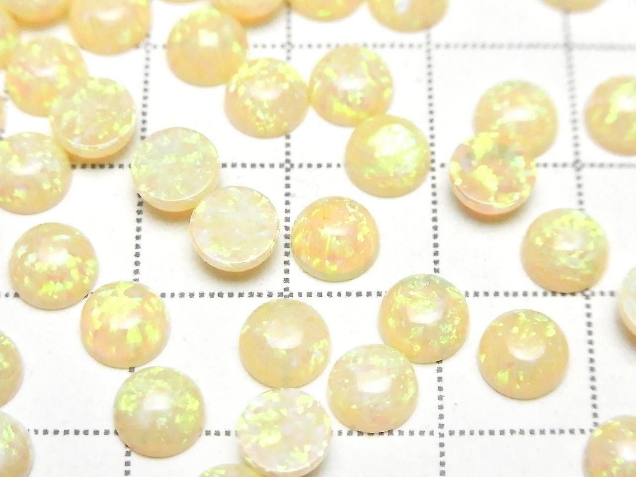 Kyoto Opal Round Cabochon 6x6mm [Light Yellow] 3pcs