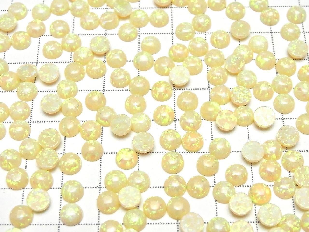 Kyoto Opal Round Cabochon 6x6mm [Light Yellow] 3pcs