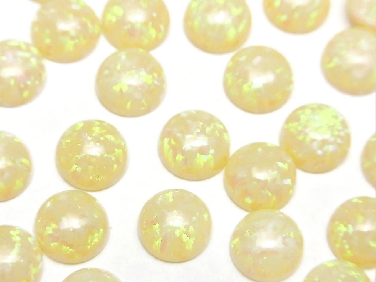 Kyoto Opal Round Cabochon 8x8mm [Light Yellow] 2pcs
