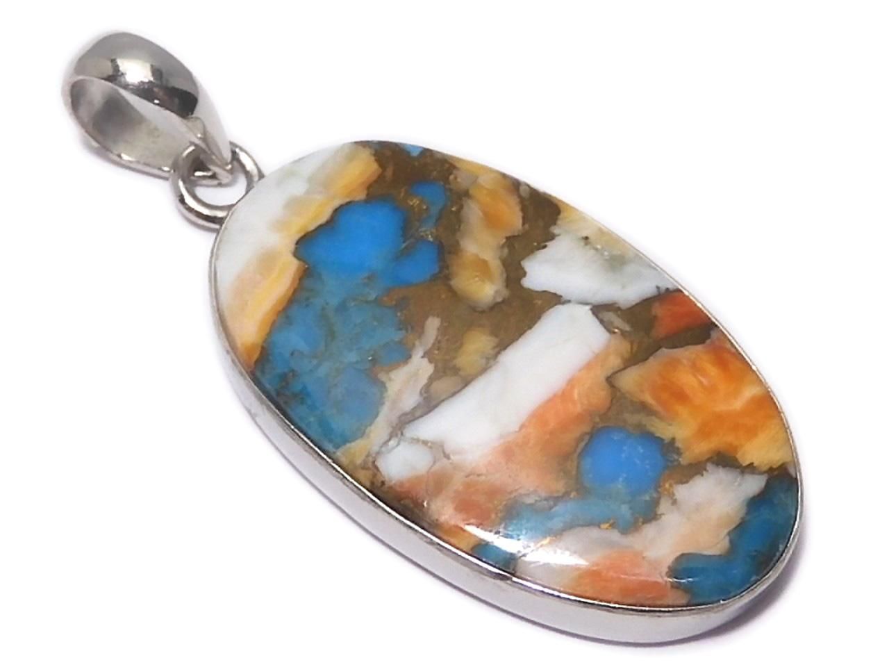 Oyster Copper Turquoise AAA Pendant Silver925 NO.20 [One of a kind]