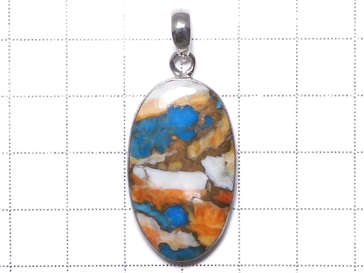 Oyster Copper Turquoise AAA Pendant Silver925 NO.20 [One of a kind]