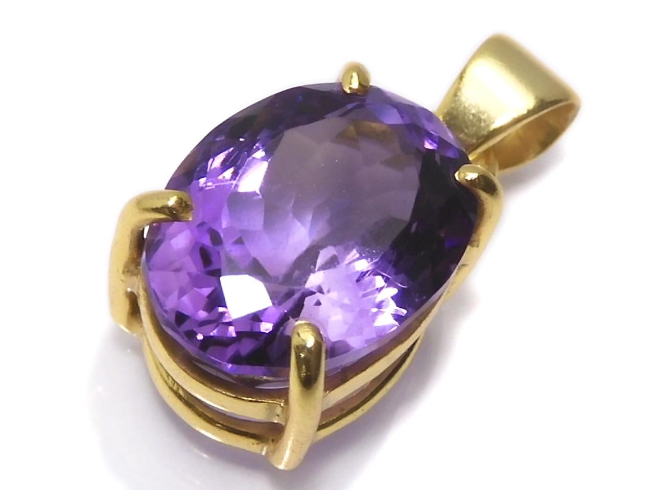High Quality Amethyst AAA Faceted Pendant 18KGP NO.126 [One of a kind]
