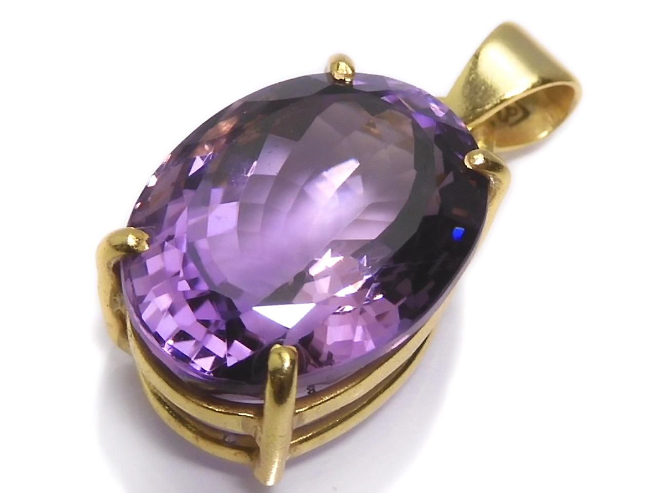 High Quality Amethyst AAA Faceted Pendant 18KGP NO.129 [One of a kind]