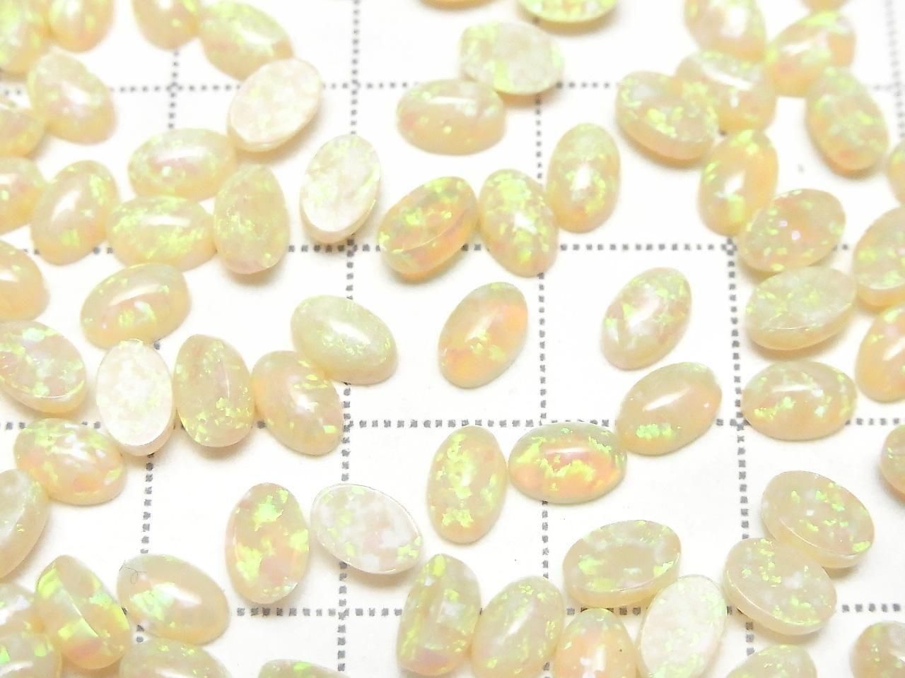 Kyoto Opal Oval Cabochon 6x4mm [Light Yellow] 3pcs