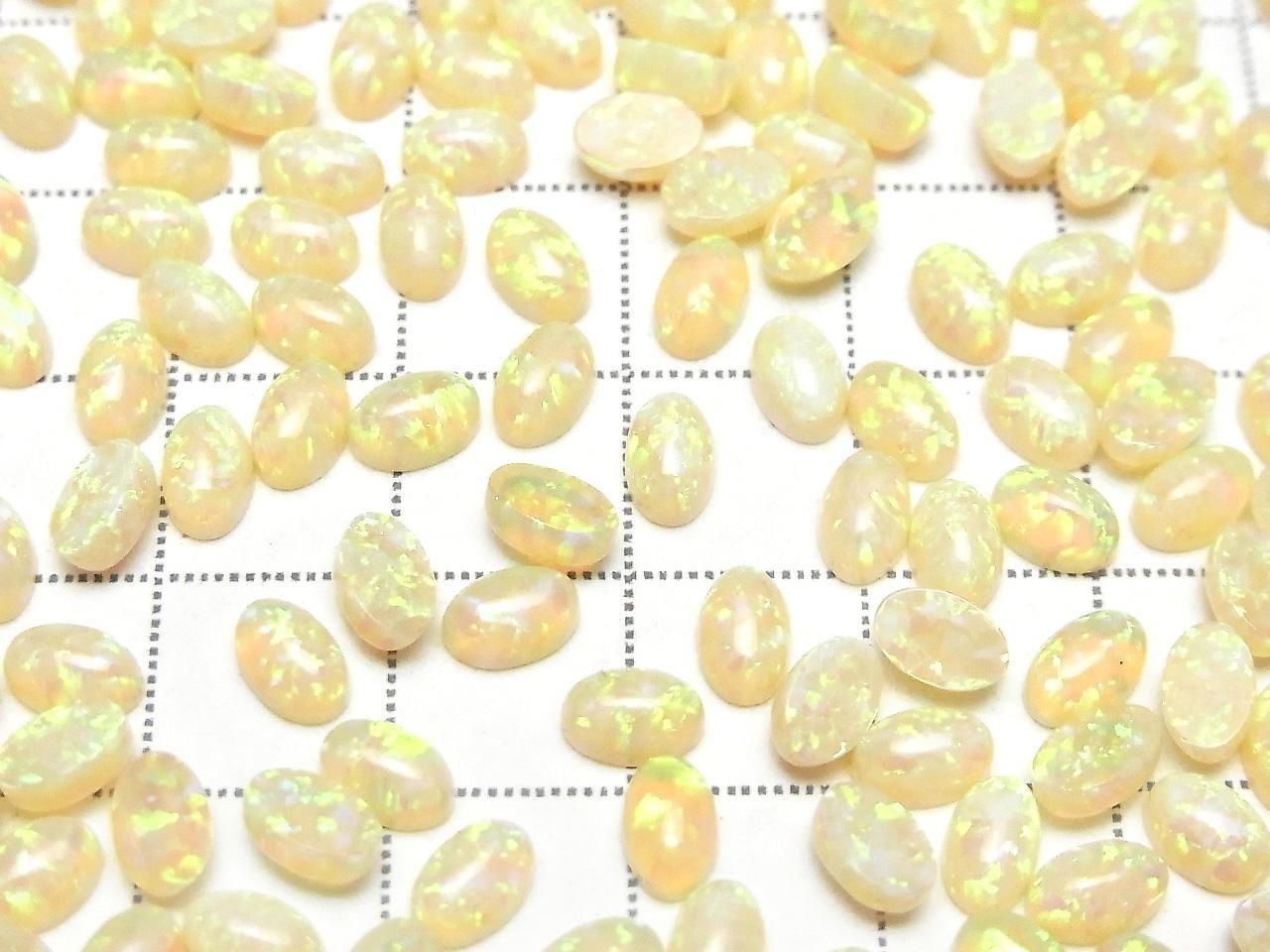 Kyoto Opal Oval Cabochon 6x4mm [Light Yellow] 3pcs
