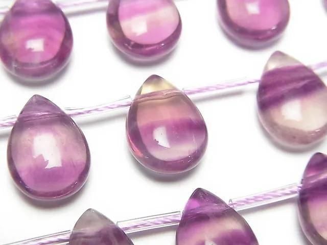 Purple Fluorite AAA- Pear shape (Smooth) 14x10mm 1strand beads (approx. 7 inches/18 cm)