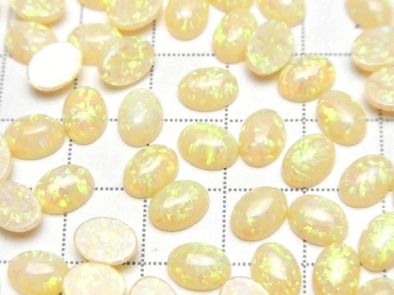 Kyoto Opal Oval Cabochon 8x6mm [Light Yellow] 2pcs