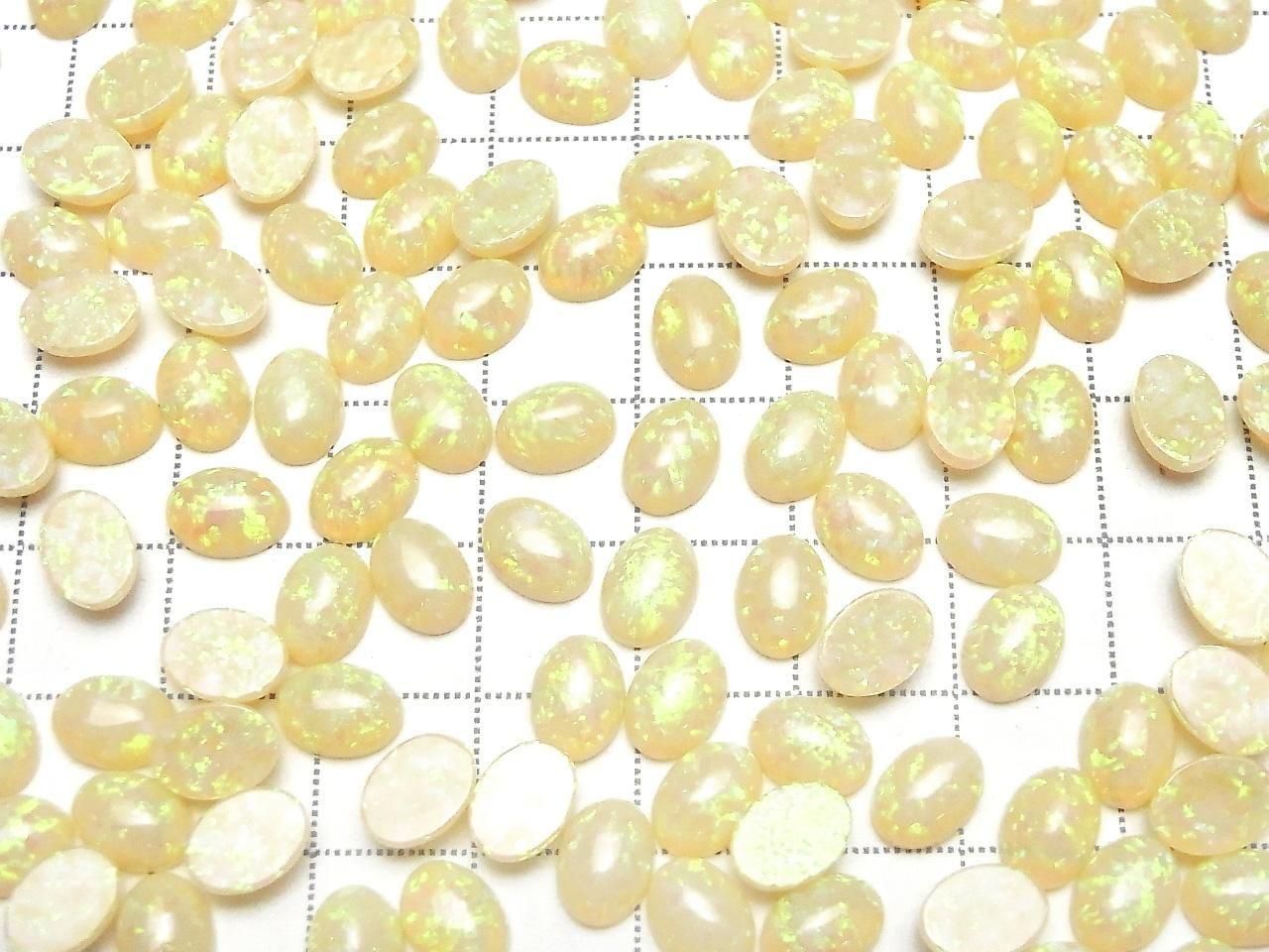 Kyoto Opal Oval Cabochon 8x6mm [Light Yellow] 2pcs