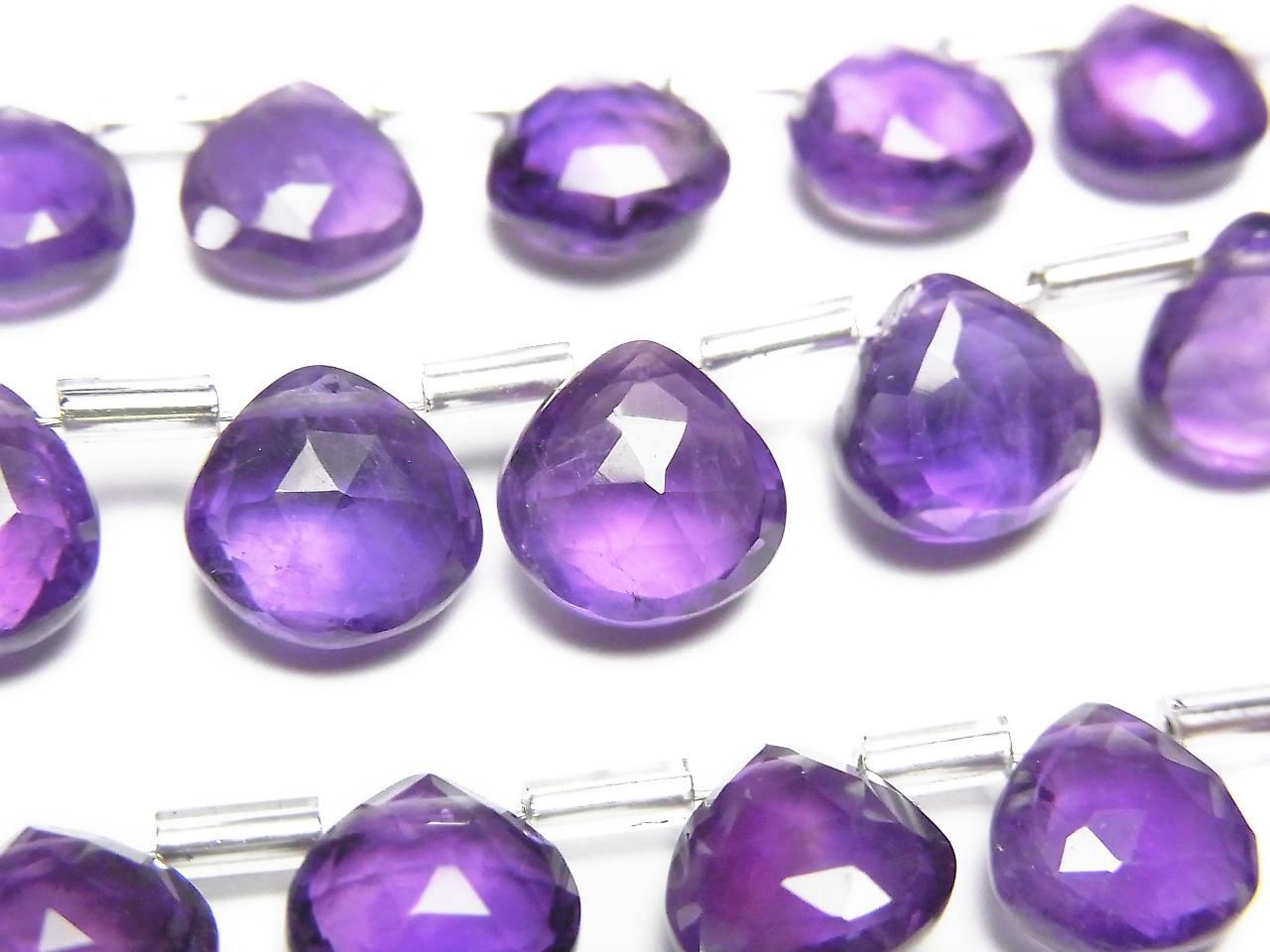 High Quality Amethyst AAA Chestnut Faceted Briolette half or 1strand beads (aprx.7inch/18cm)