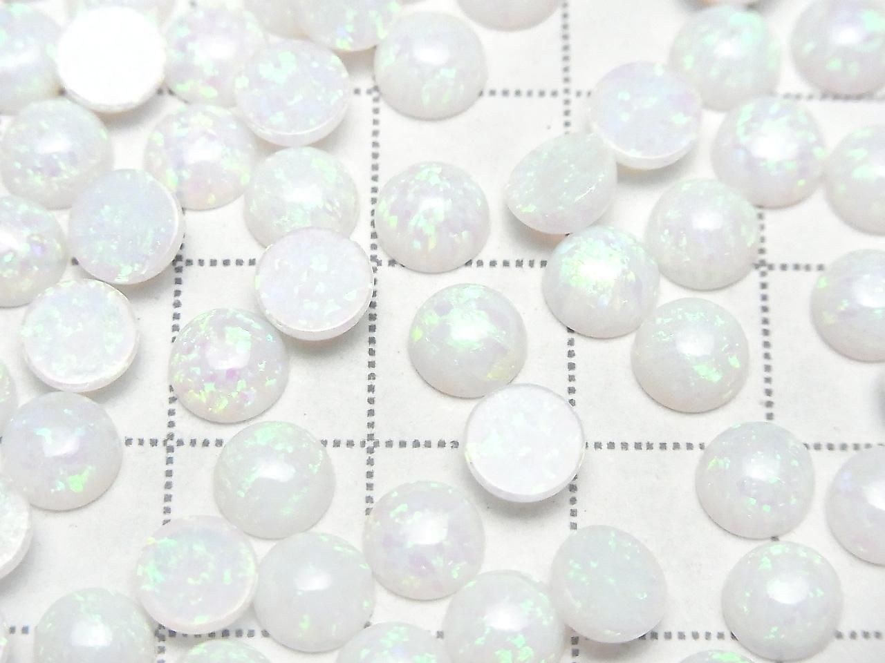 Kyoto Opal Round Cabochon 6x6mm [White] 3pcs