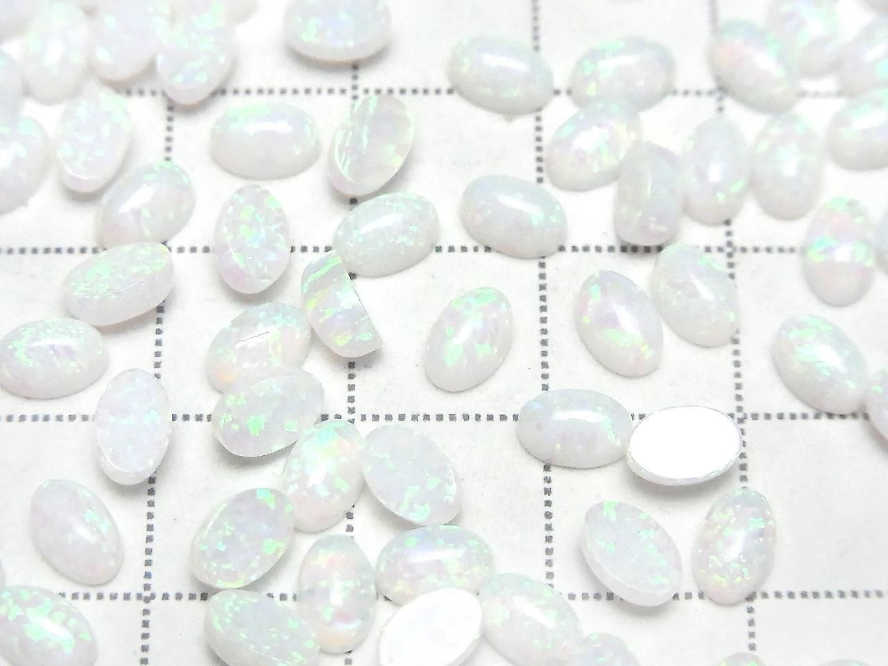 Kyoto Opal Oval Cabochon 6x4mm [White] 3pcs