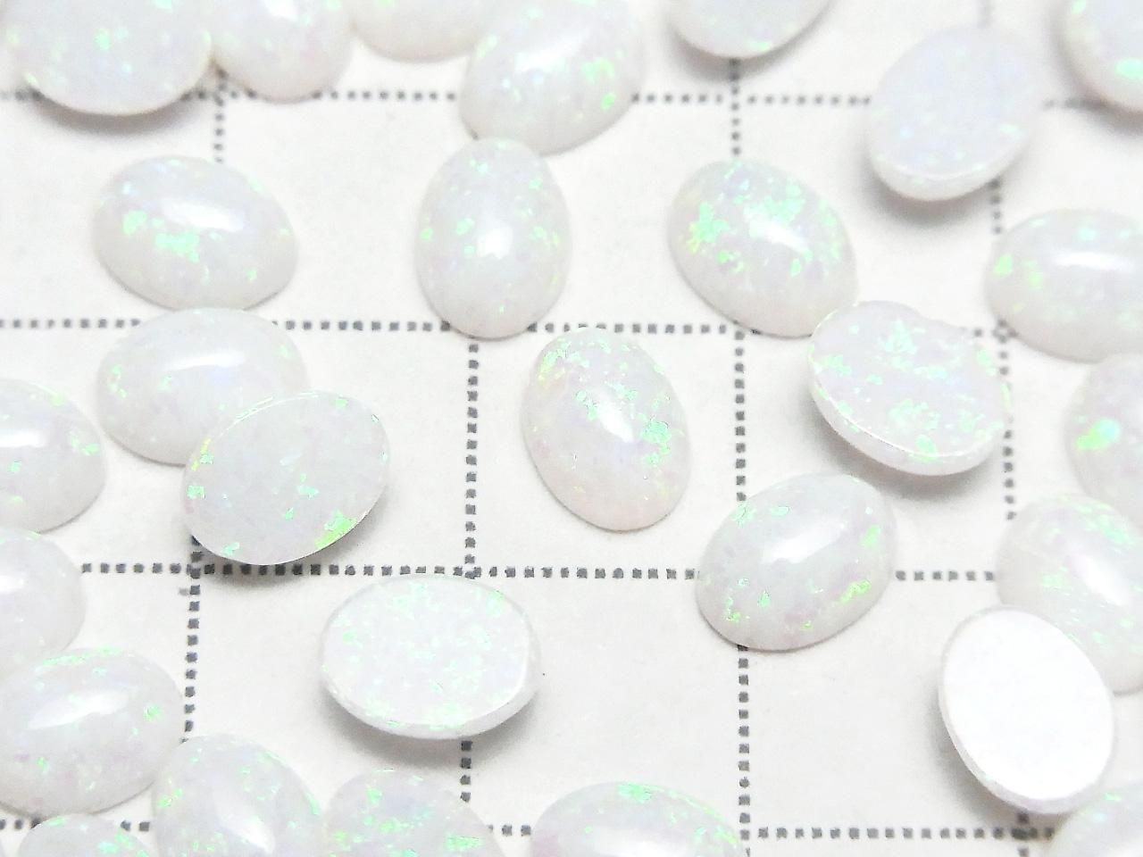 Kyoto Opal Oval Cabochon 8x6mm [White] 2pcs