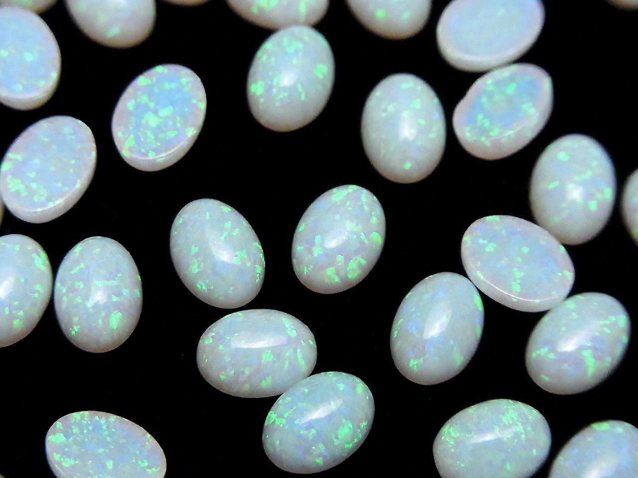 Kyoto Opal Oval Cabochon 8x6mm [White] 2pcs