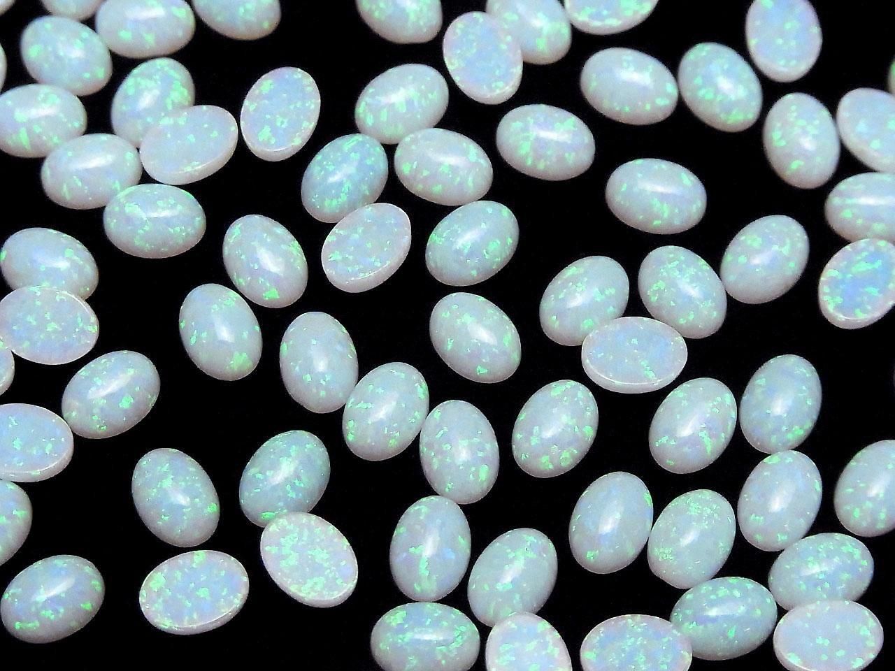 Kyoto Opal Oval Cabochon 8x6mm [White] 2pcs