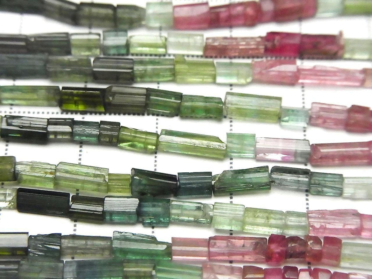 Multicolor Tourmaline AA++ Rough Tube 1strand beads (approx. 12 inches/30 cm)