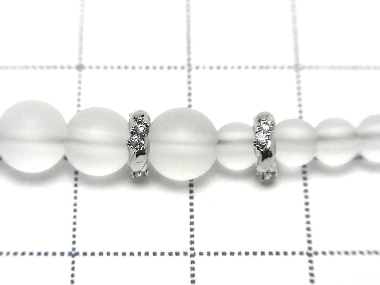 Metal parts Rondelle 6x6x2mm Silver color (with CZ) 2pcs