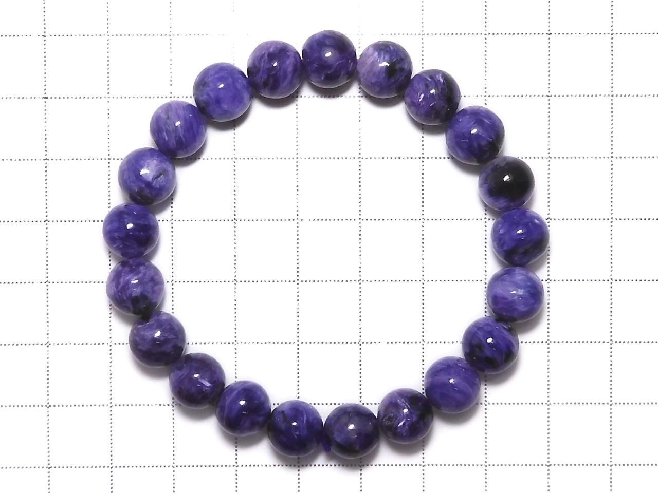 Charoite AAA- Round 9mm 1strand beads (Bracelet) NO.403 [One of a kind]