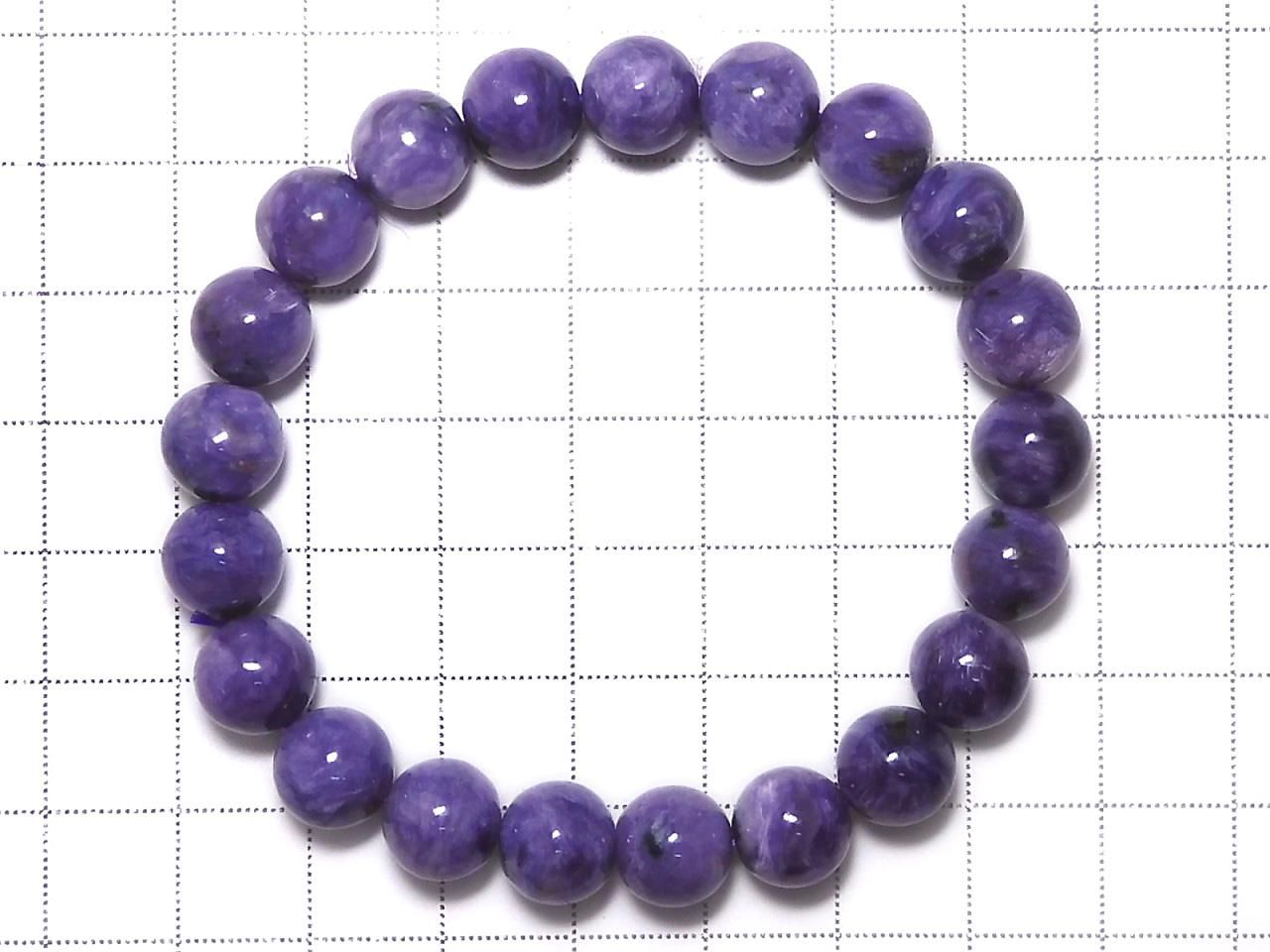 Charoite AAA- Round 9mm 1strand beads (Bracelet) NO.404 [One of a kind]