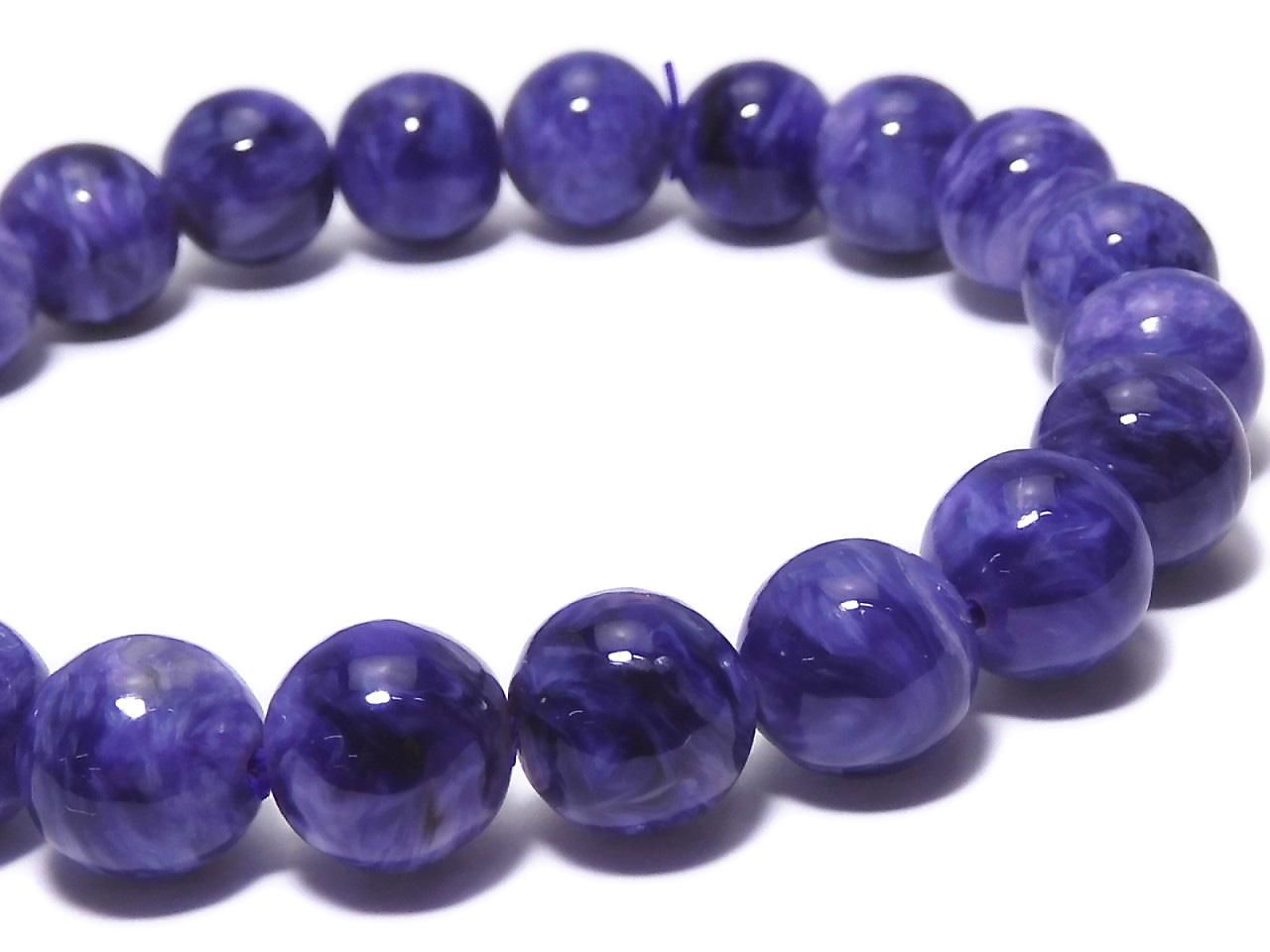 Charoite AAA- Round 9mm 1strand beads (Bracelet) NO.405 [One of a kind]