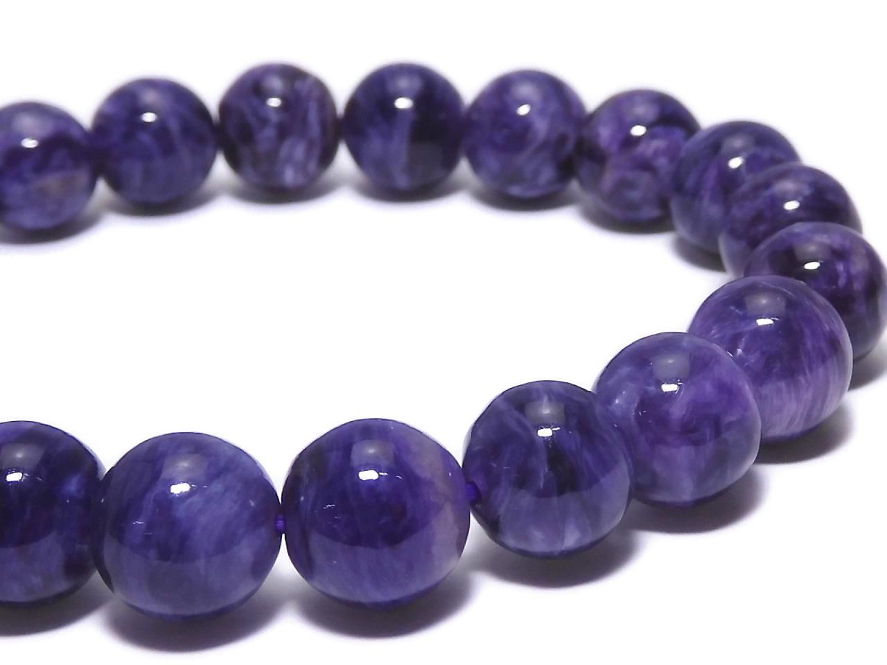 Charoite AAA- Round 9mm 1strand beads (Bracelet) NO.407 [One of a kind]