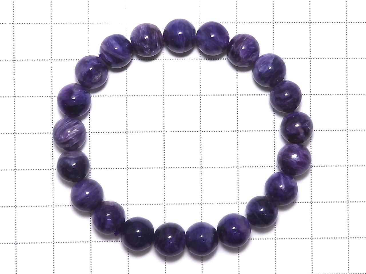 Charoite AAA- Round 9mm 1strand beads (Bracelet) NO.407 [One of a kind]
