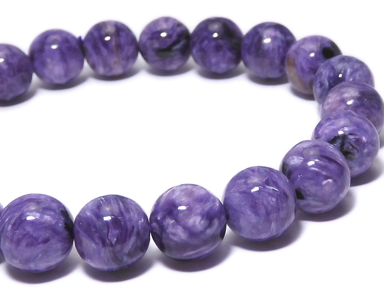 Charoite AAA- Round 9mm 1strand beads (Bracelet) NO.408 [One of a kind]