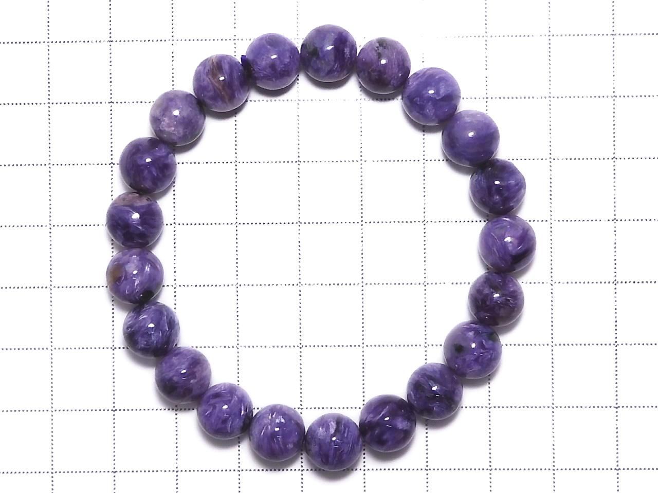Charoite AAA- Round 9mm 1strand beads (Bracelet) NO.408 [One of a kind]
