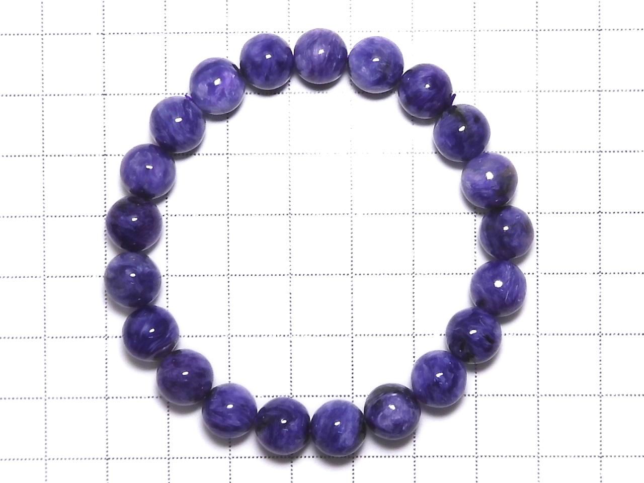 Charoite AAA- Round 9mm 1strand beads (Bracelet) NO.409 [One of a kind]