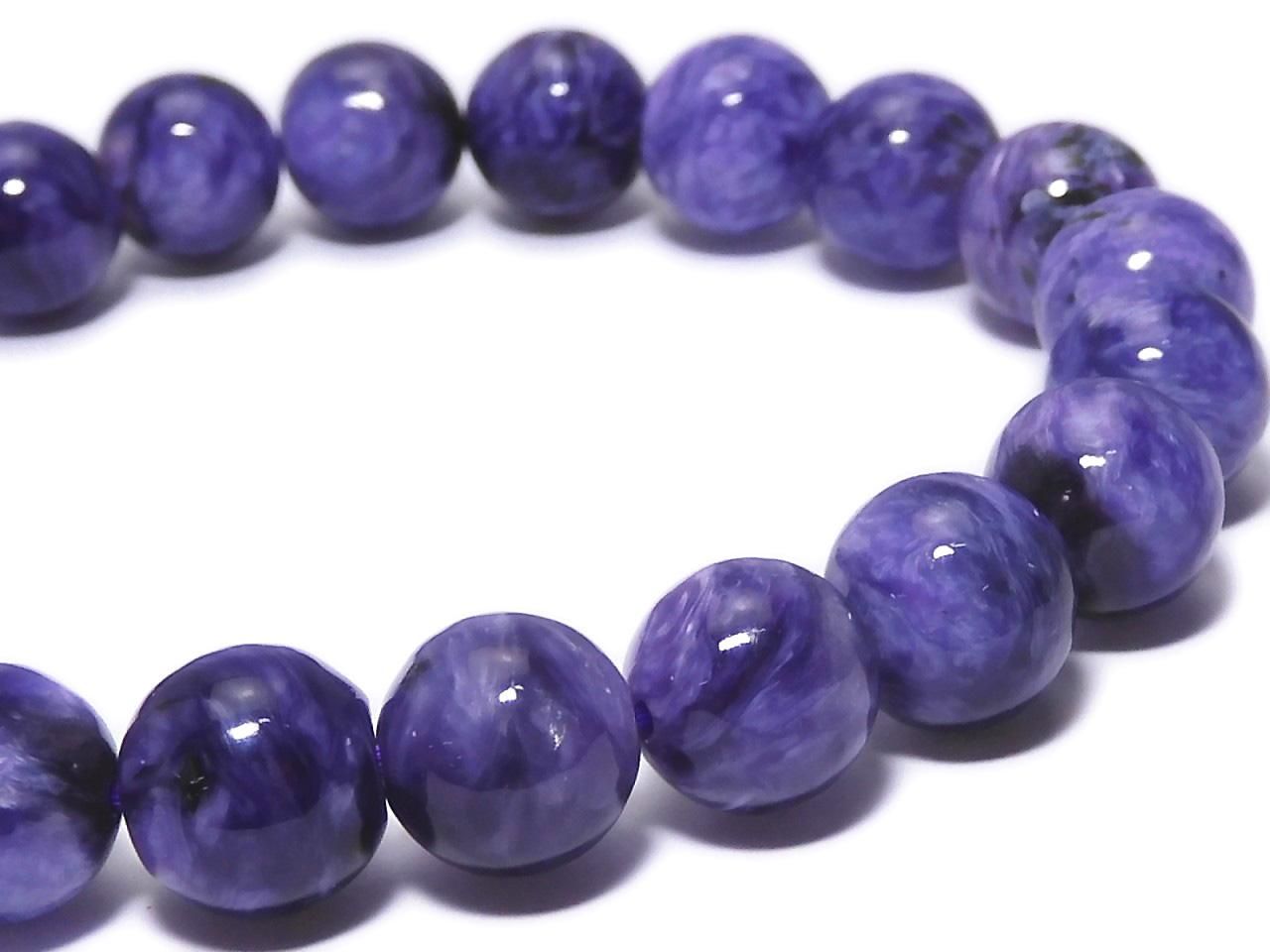 Charoite AAA- Round 9mm 1strand beads (Bracelet) NO.410 [One of a kind]