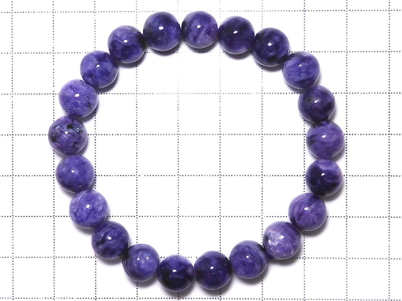 Charoite AAA- Round 9mm 1strand beads (Bracelet) NO.410 [One of a kind]