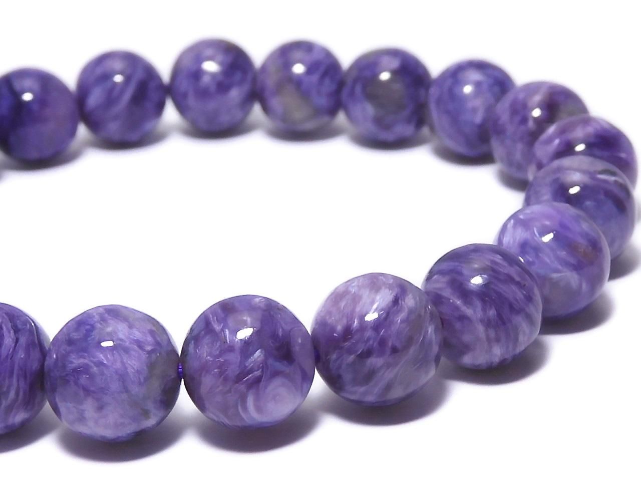 Charoite AAA- Round 9mm 1strand beads (Bracelet) NO.411 [One of a kind]