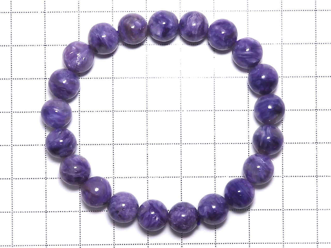 Charoite AAA- Round 9mm 1strand beads (Bracelet) NO.411 [One of a kind]