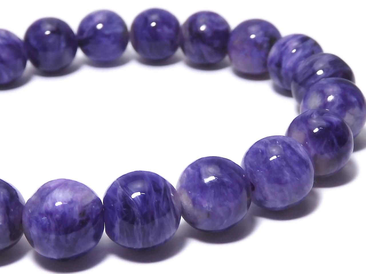 Charoite AAA- Round 9mm 1strand beads (Bracelet) NO.412 [One of a kind]