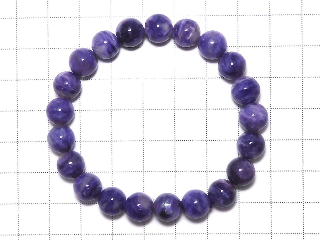 Charoite AAA- Round 9mm 1strand beads (Bracelet) NO.412 [One of a kind]