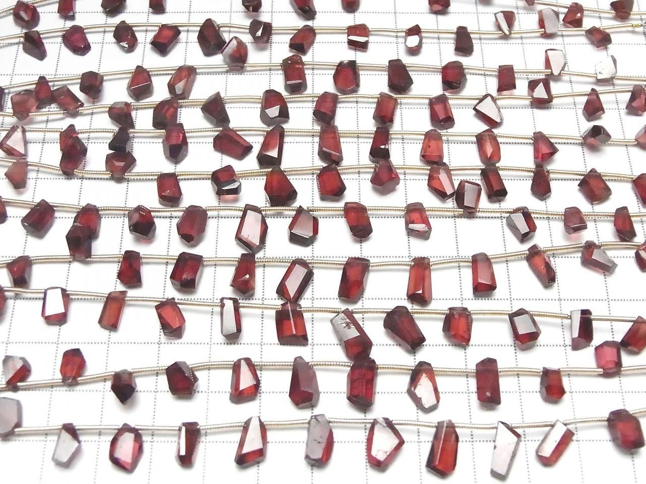 Mozambique Garnet AA++ Rough Faceted Nugget Top Side Drilled Hole 1strand beads (15pcs)