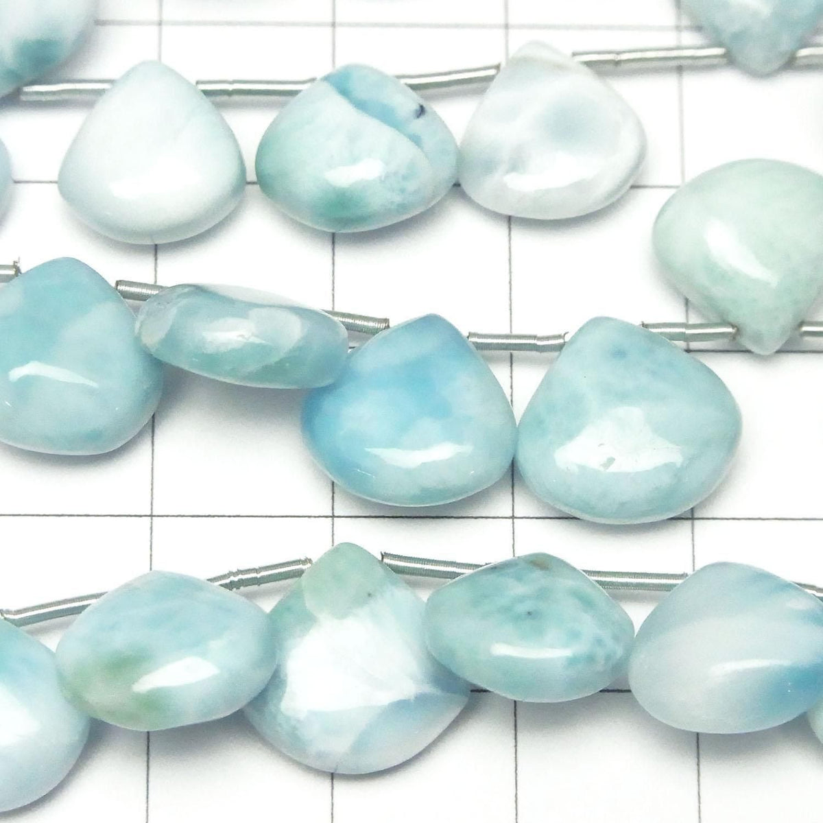 Larimar Pectolite AA++ Chestnut (Smooth) half or 1strand beads (18pcs )