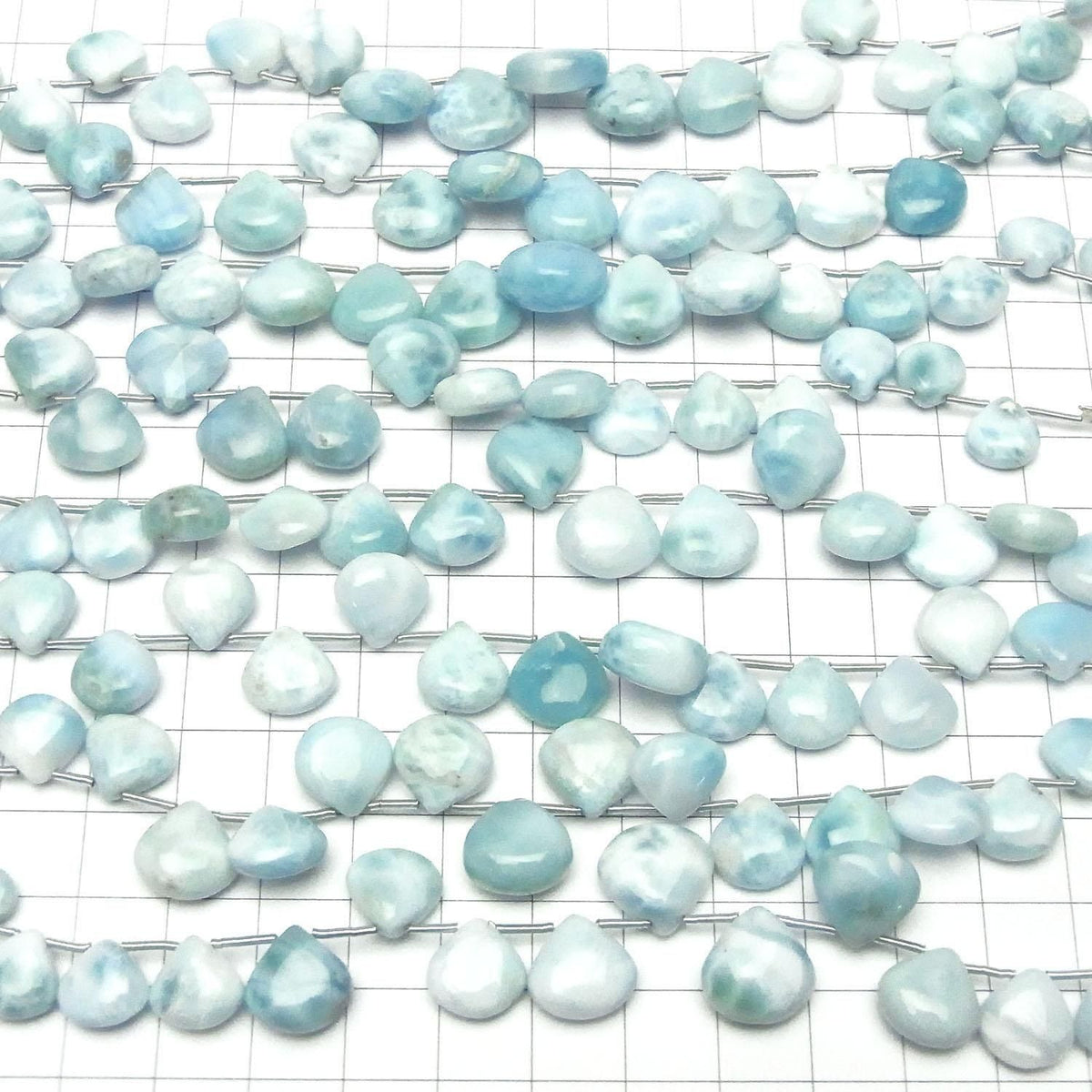Larimar Pectolite AA++ Chestnut (Smooth) half or 1strand beads (18pcs )