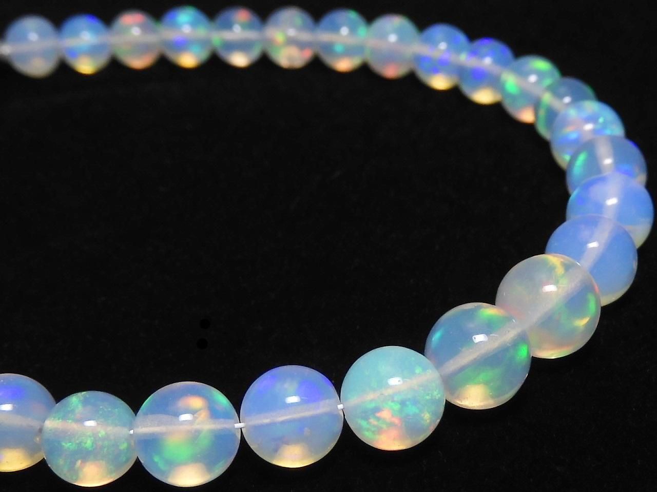 High Quality Ethiopian Opal AAA Semi Round 5-6.5mm 1strand beads (Bracelet) NO.10 [One of a kind]