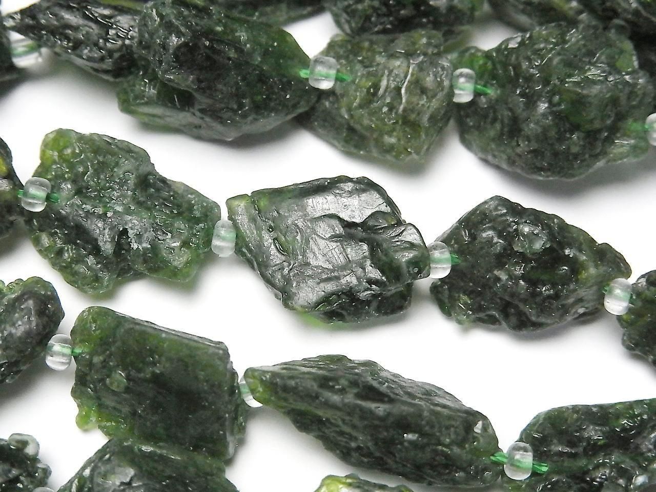 Chrome Diopside Rough Rock Nugget Half or 1strand beads (approx. 15 inches/36 cm)