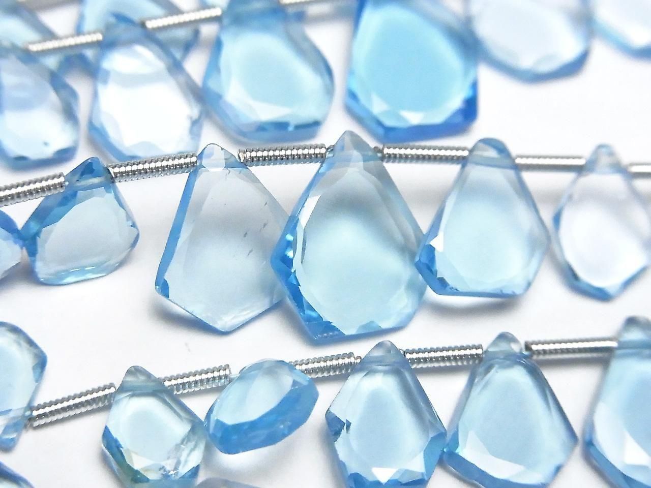 High Quality Swiss Blue Topaz AAA- Rough Slice Faceted Half or 1strand beads (approx. 7 inches/18 cm)